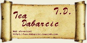 Tea Dabarčić vizit kartica